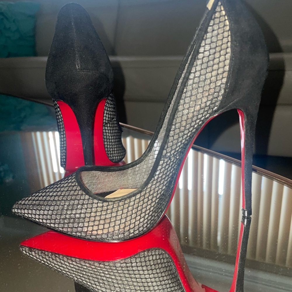 Women’s Black Fishnet Louboutin Size 36